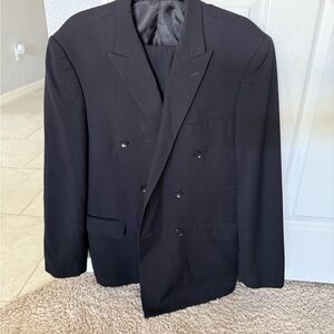 Classic Black Double-Breasted Men's Blazer And Pants